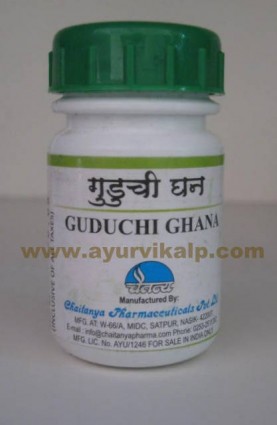 Chaitanya, GUDUCHI GHANA, (Tinospora Cordifolia) 60 Tablet, For  in Jaundice, Chronic Fever